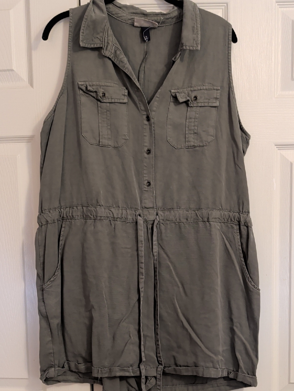 Universal Thread Sleeveless Utility Shirt Romper in Olive NWOT